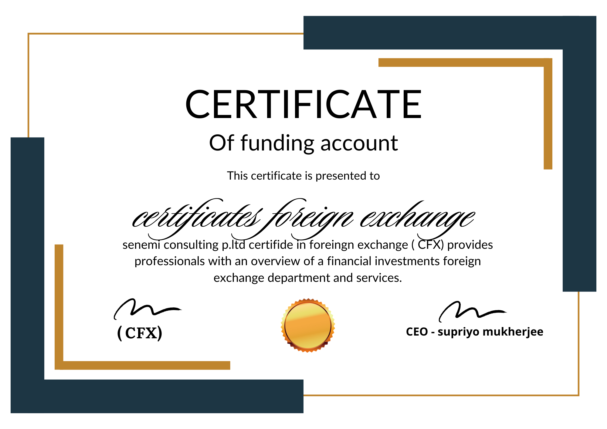 forex funding account certificate