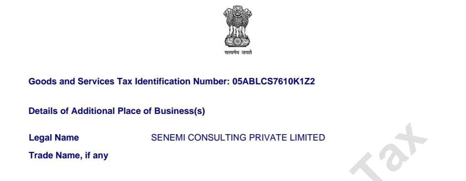 GST CERTIFICATE